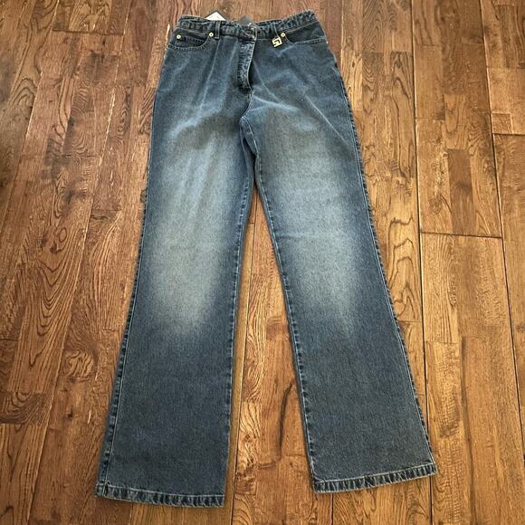NWT Vintage St. John Sport by Marie Gray Straight Leg Jeans Faded Denim-Size 8 - Picture 7 of 16